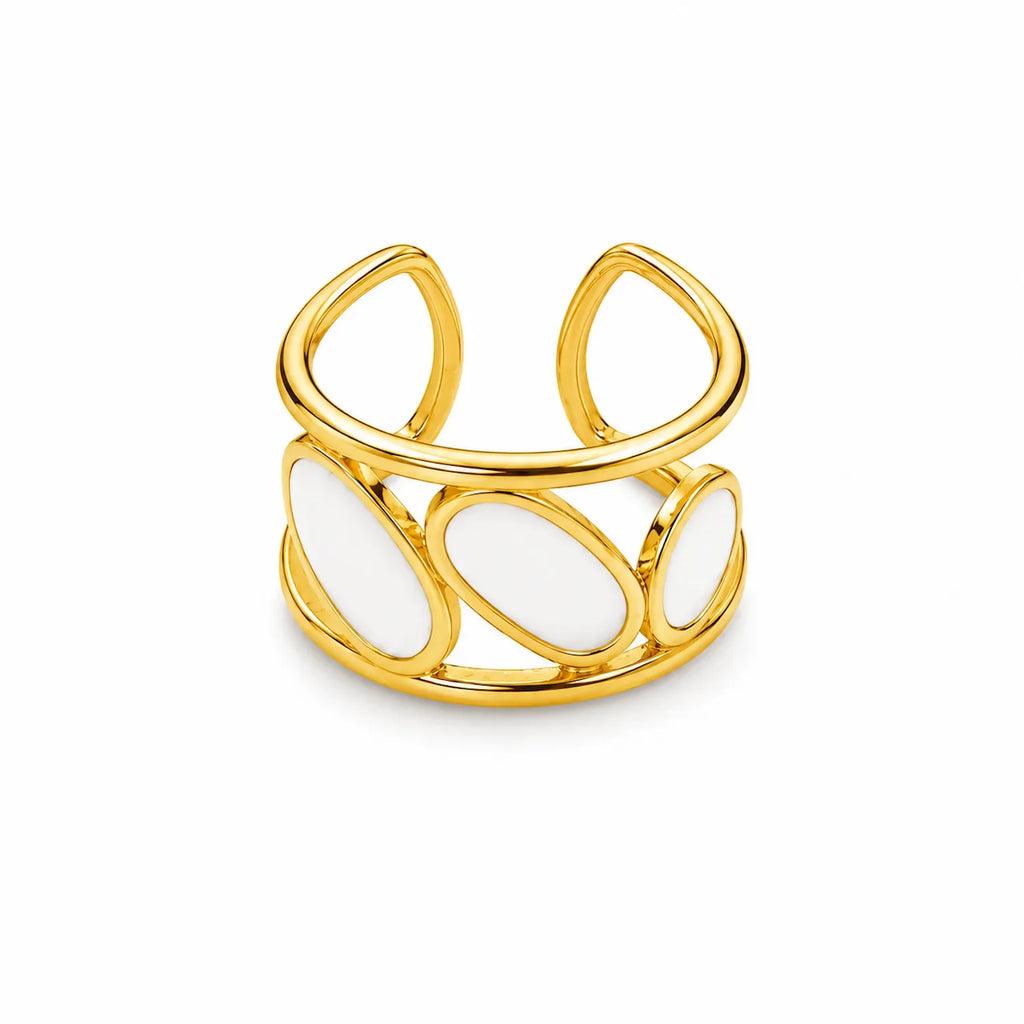 Oval Decore Layer Cuff Ring