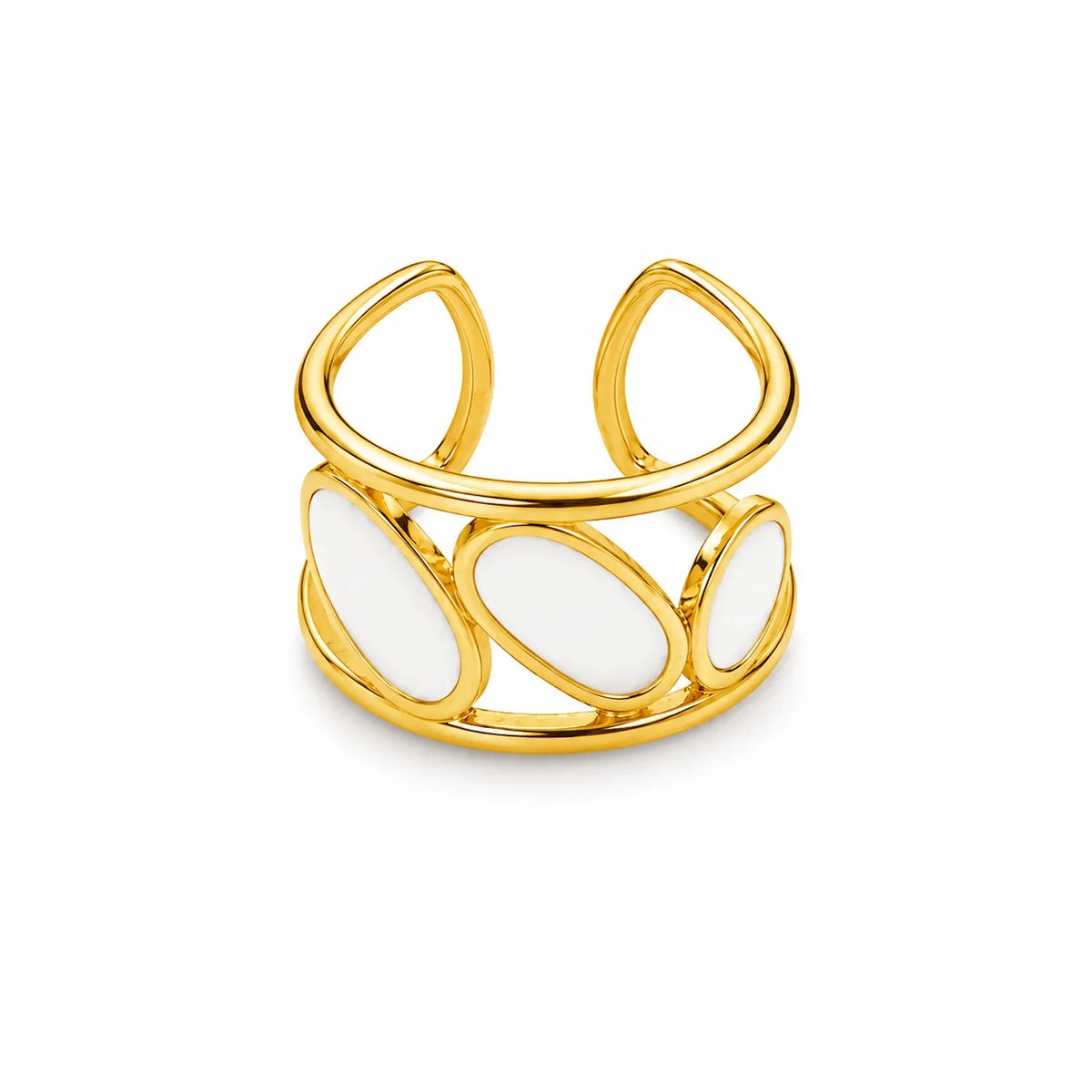 Oval Decore Layer Cuff Ring