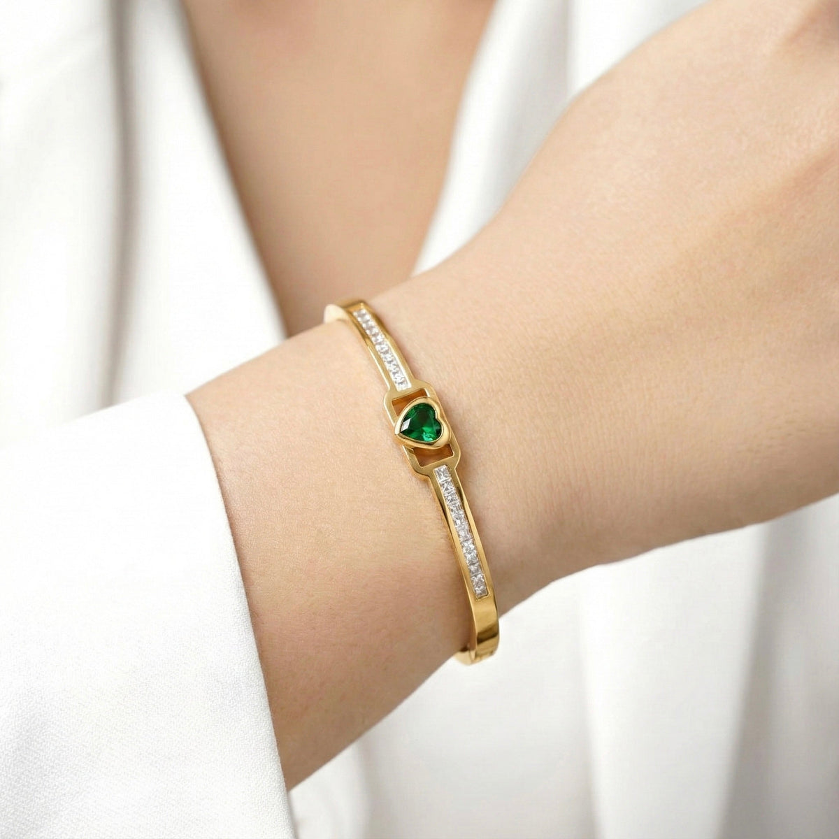 Heart Shape Crystal Kada