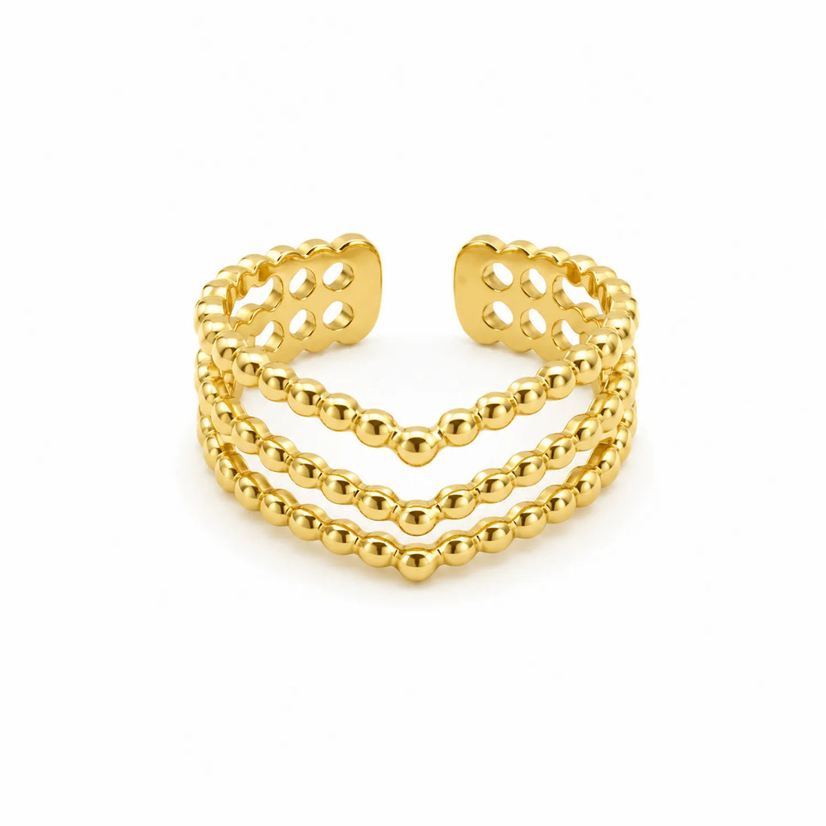 V Shape triple Layer Ring