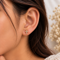 Dainty Cross Ball Back Stud