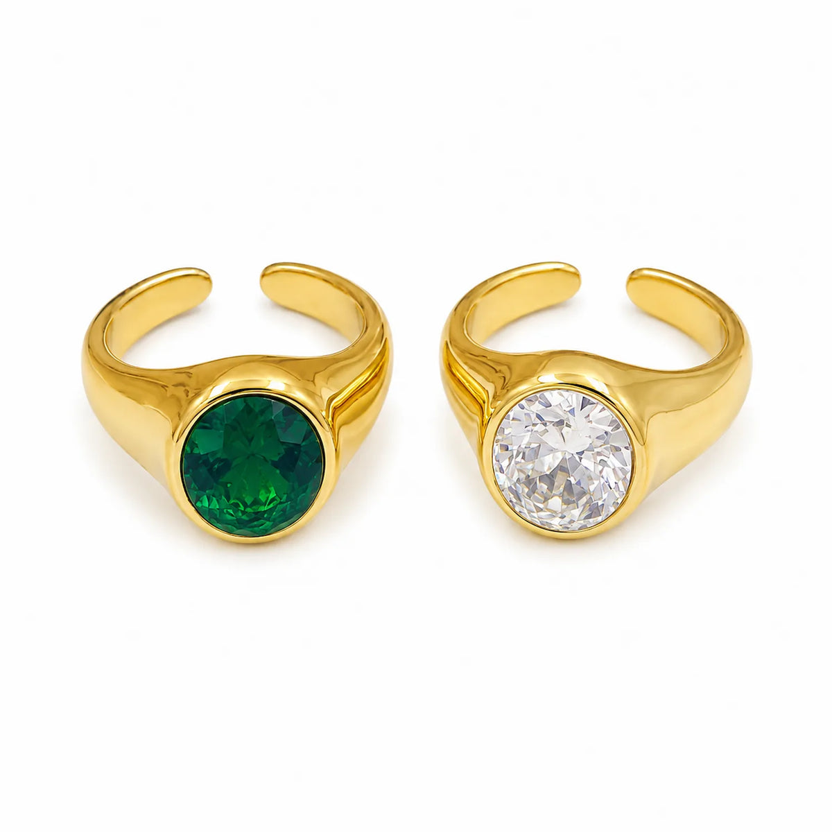 Cubic zirconia Decor Cuff Ring