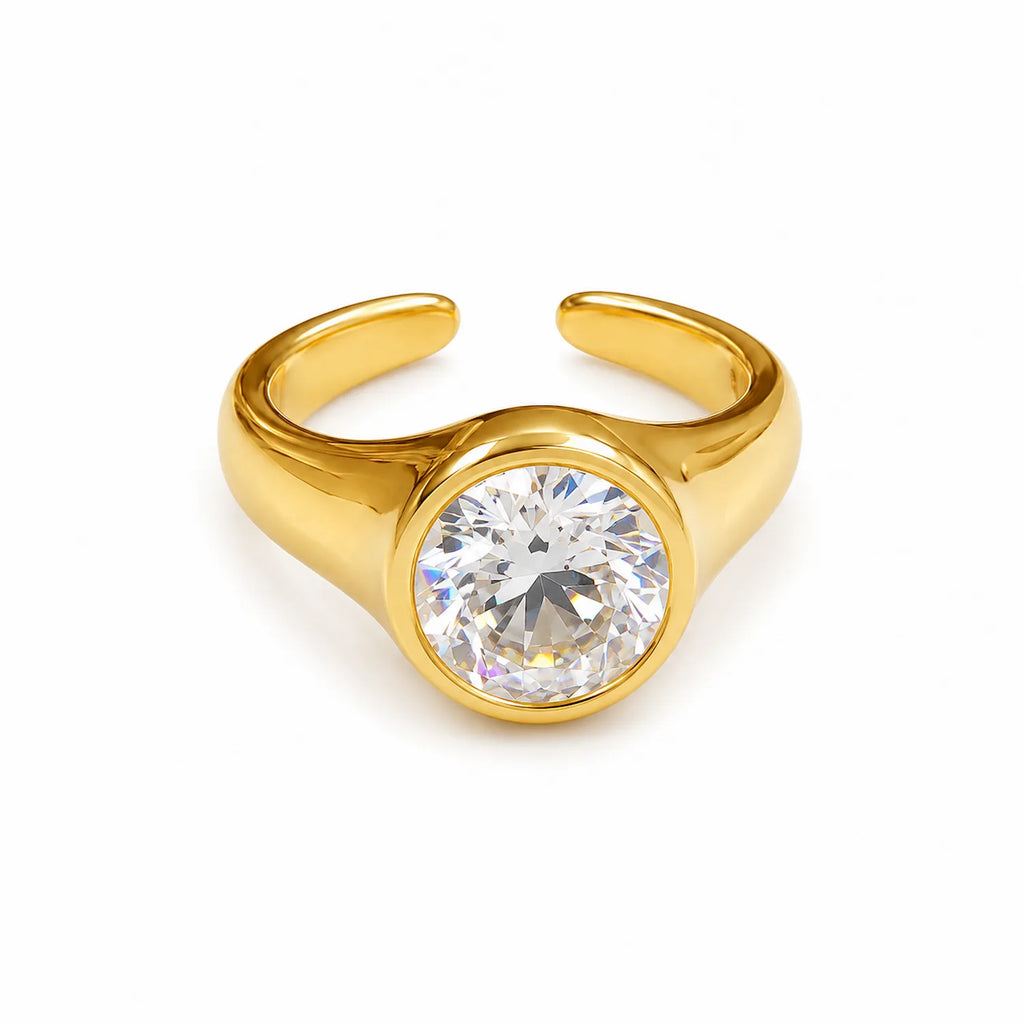 Cubic zirconia Decor Cuff Ring