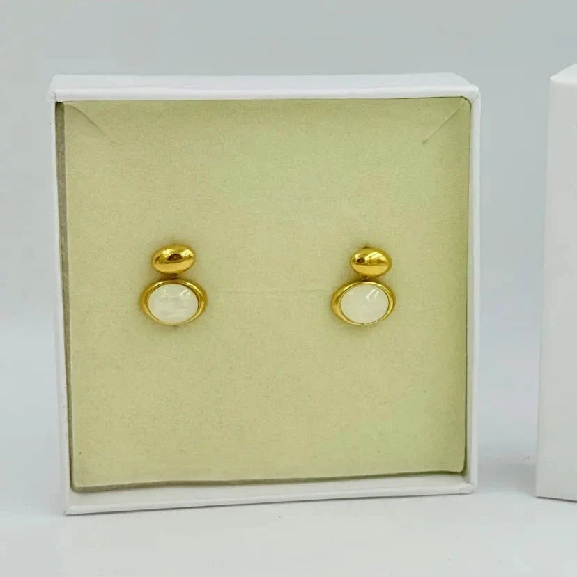 Dangling Moonstone Earrings