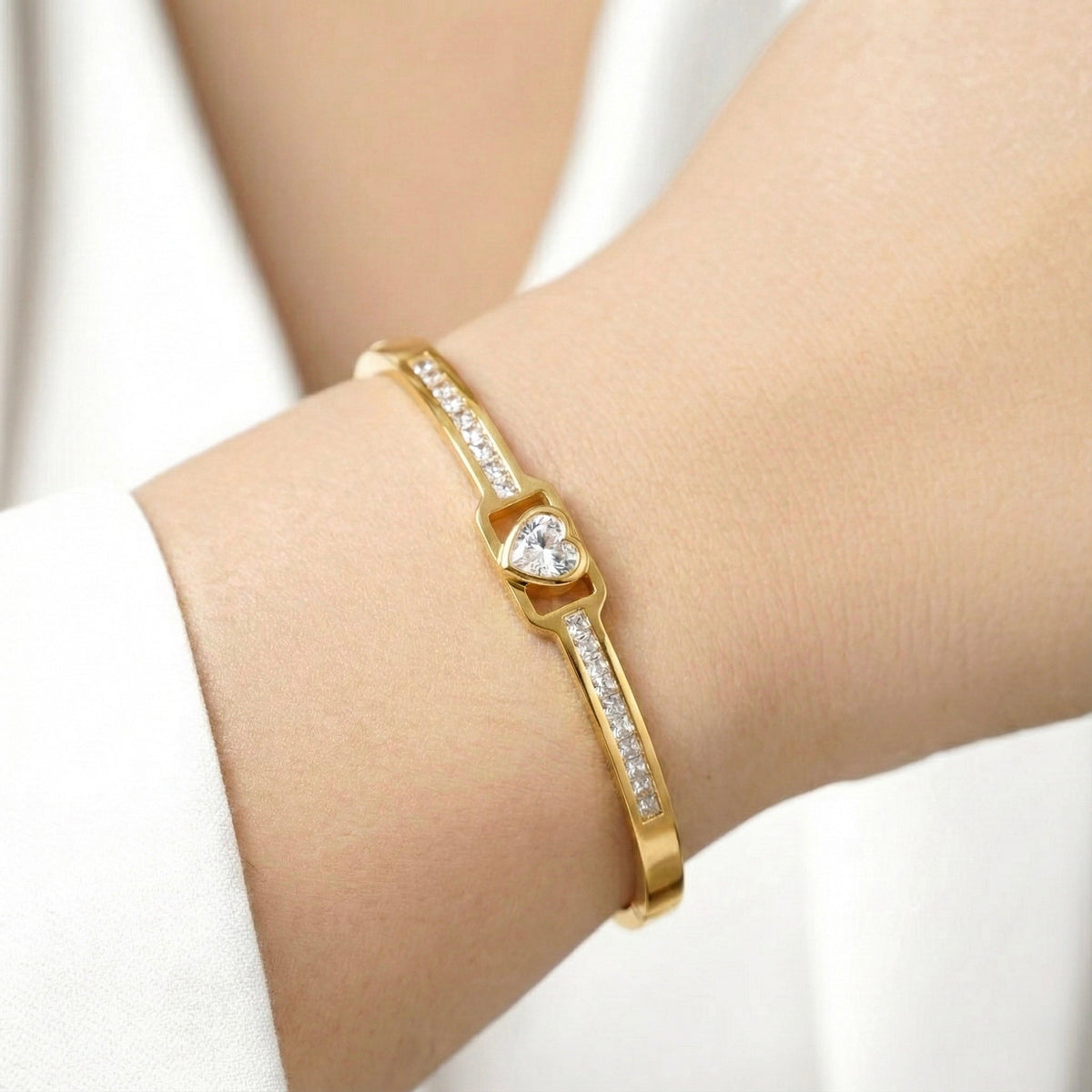 Heart Shape Crystal Kada