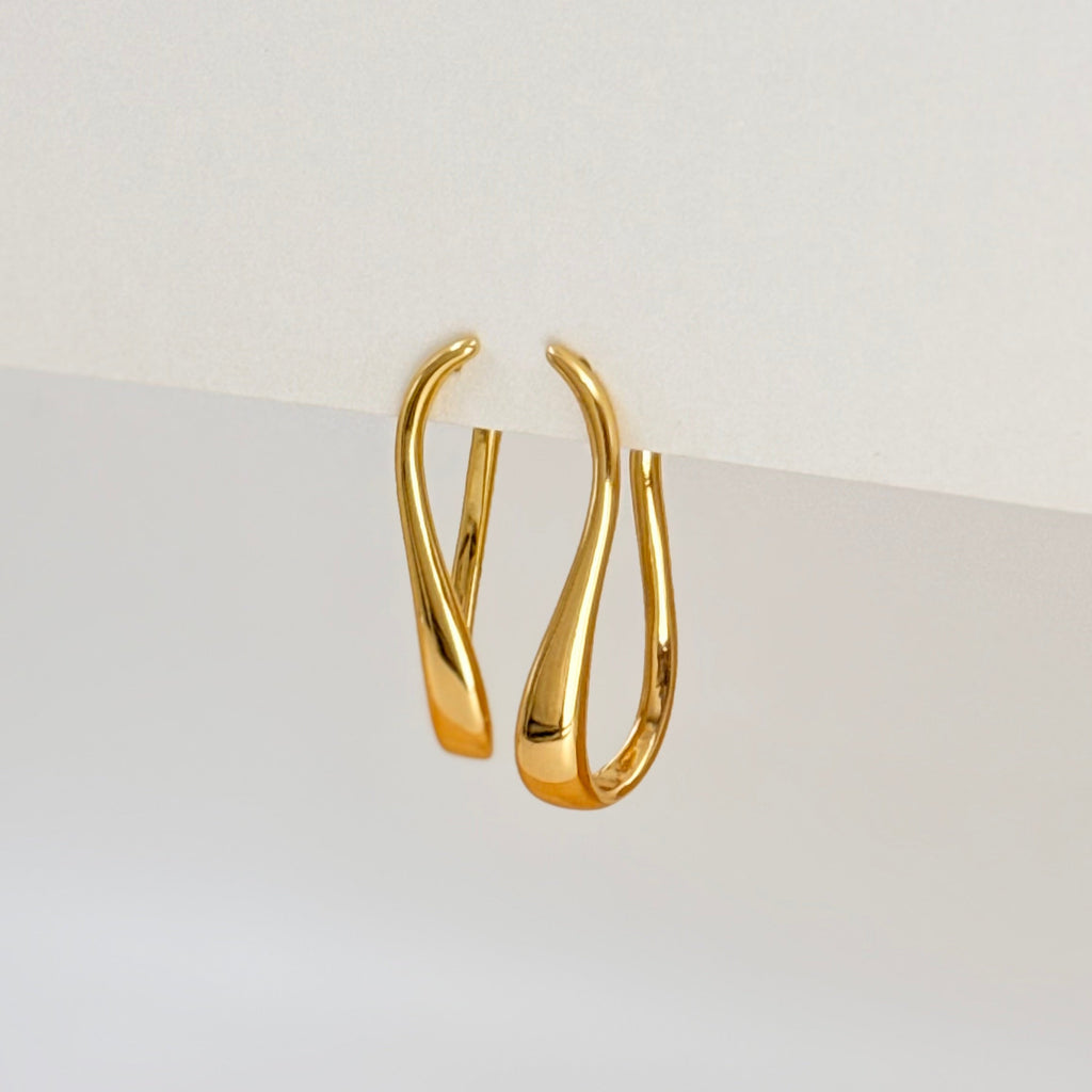 Golden halo ovals earrings