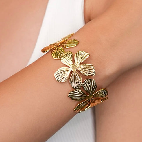 Flower Broad Cuff kada