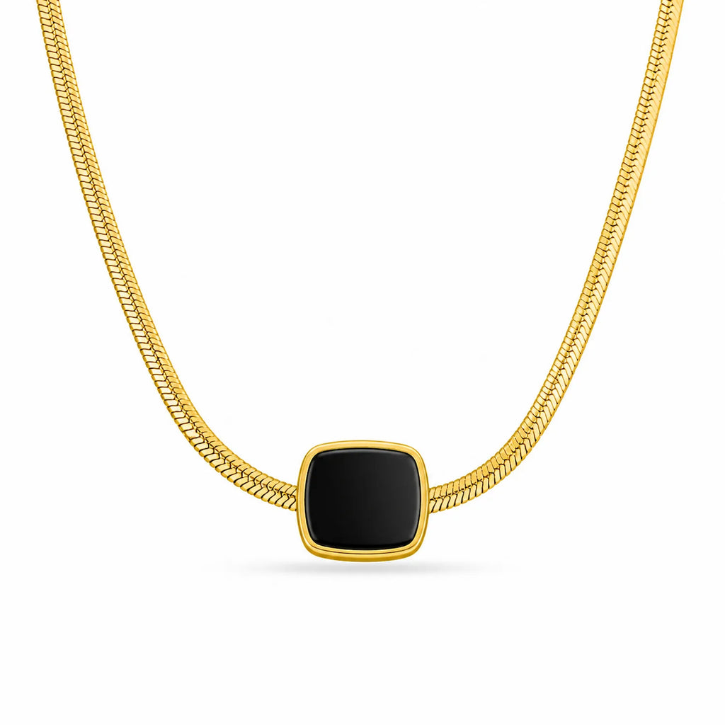 Black Coin Snake Chain Necklace