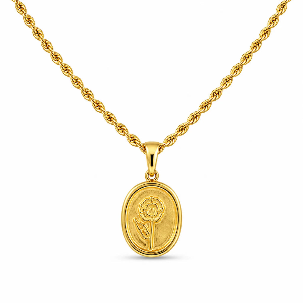 Rose Stamp Necklace