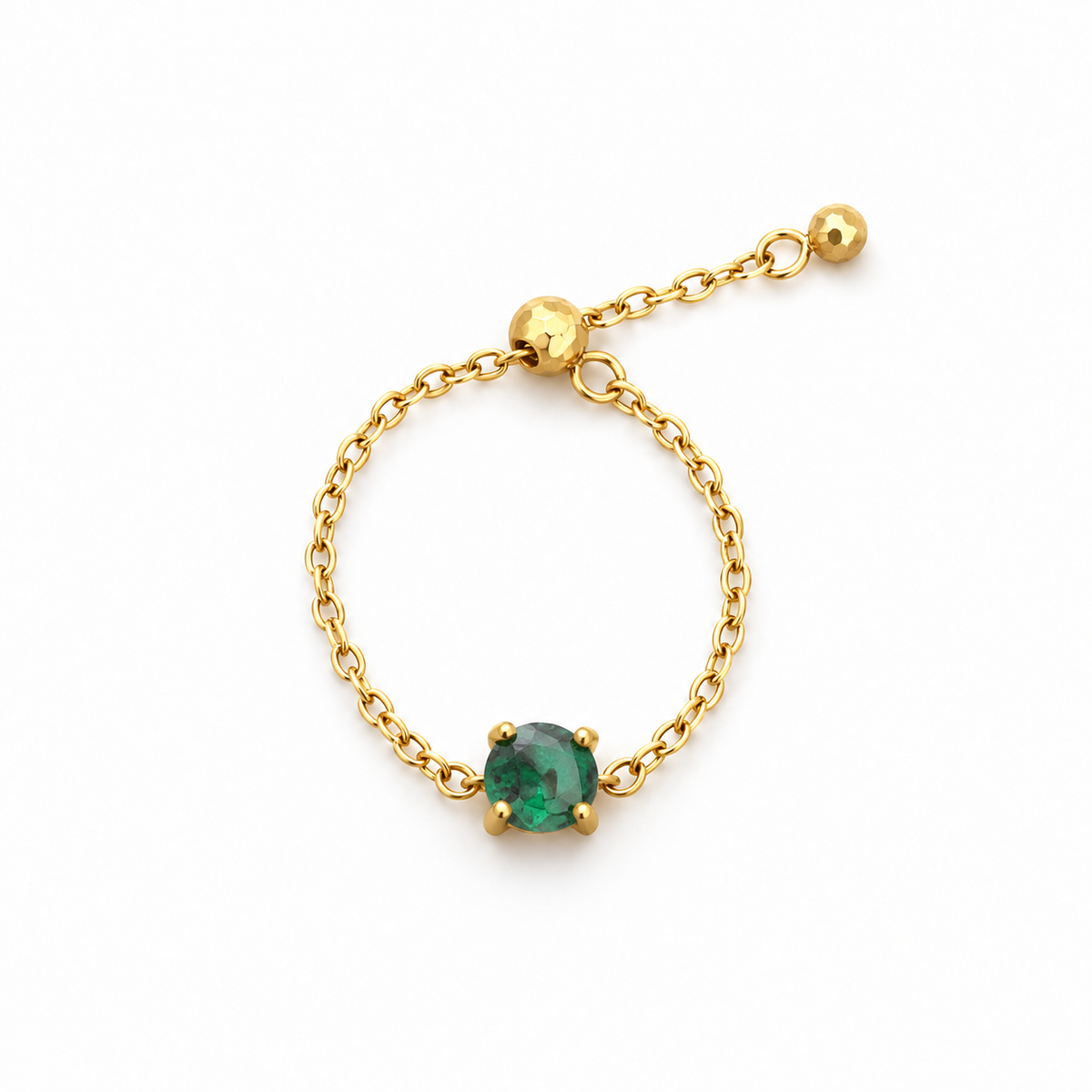 Aurelia Solitaire Adjustable Chain Ring