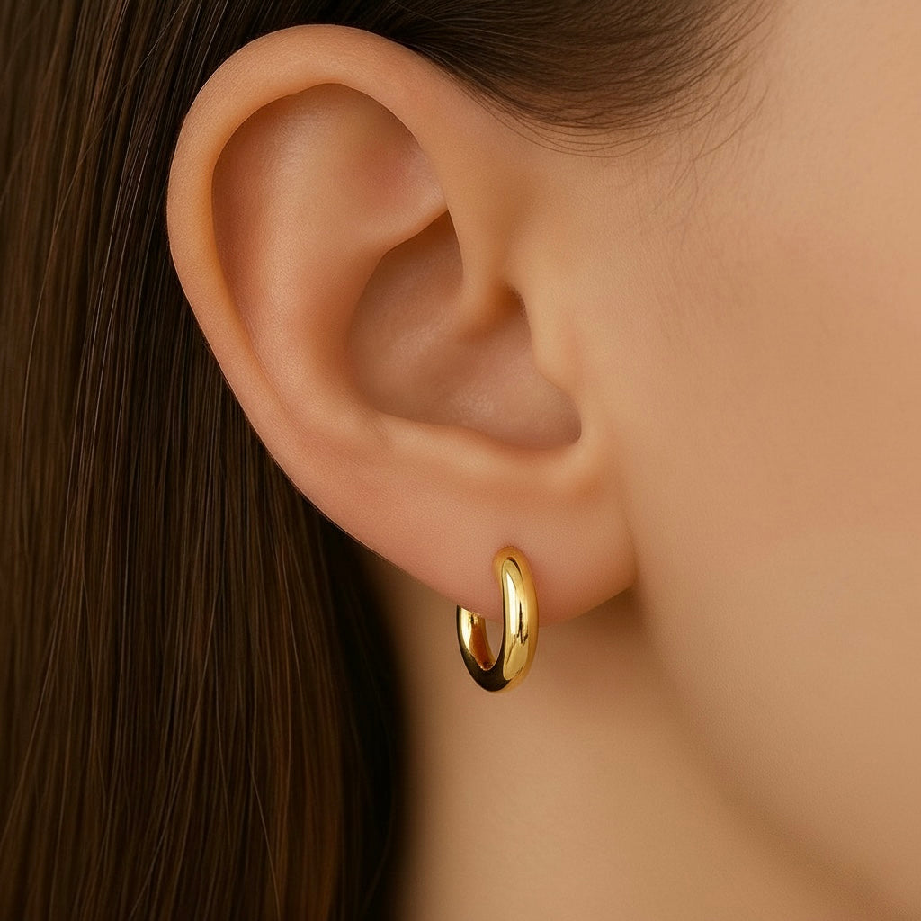 Curbs bold gold hoops earring