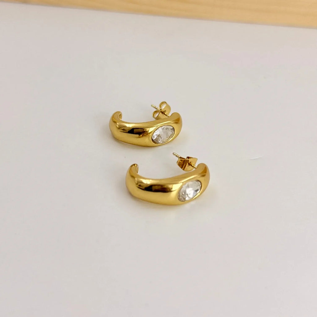 Single diamond hoop earrings