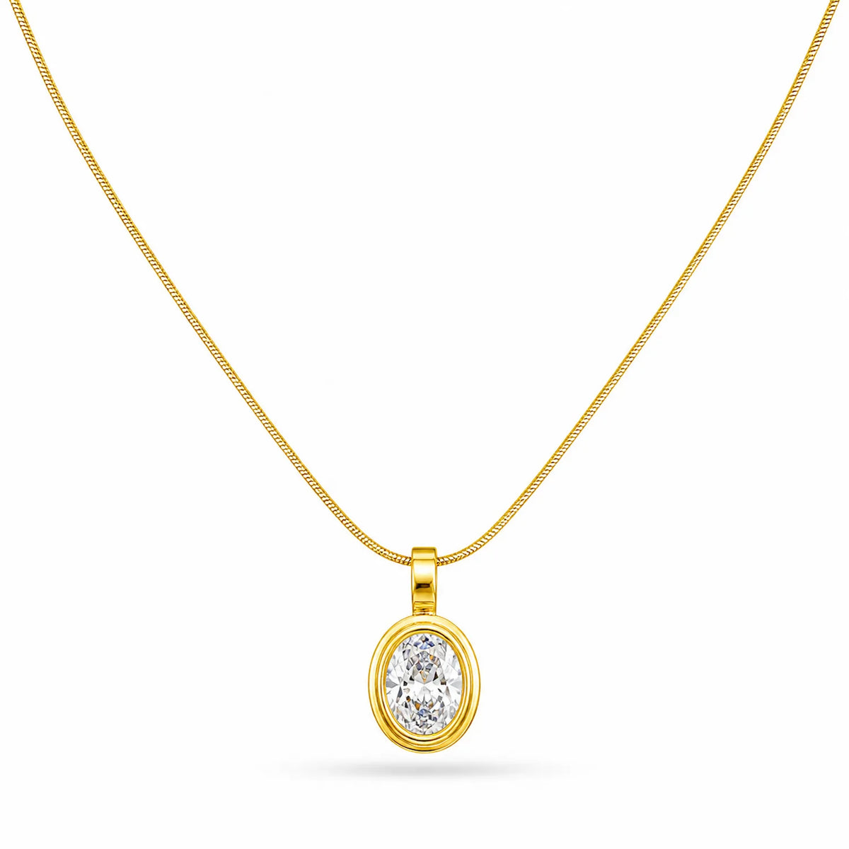 Emerald oval Pendant Necklace