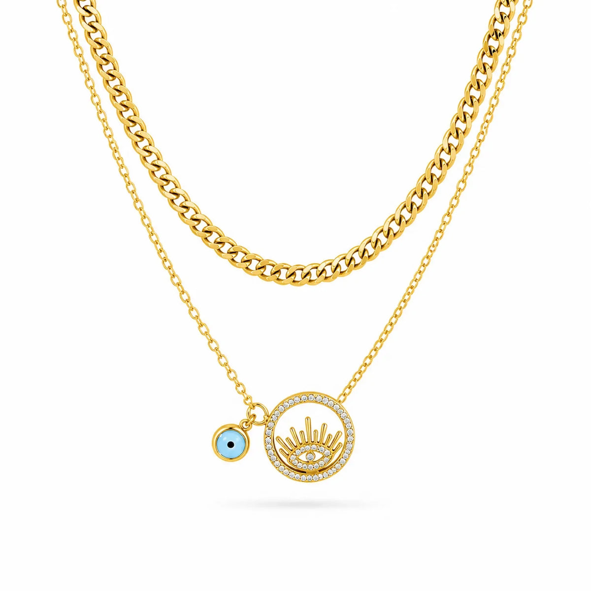 Eye shape layered Necklace