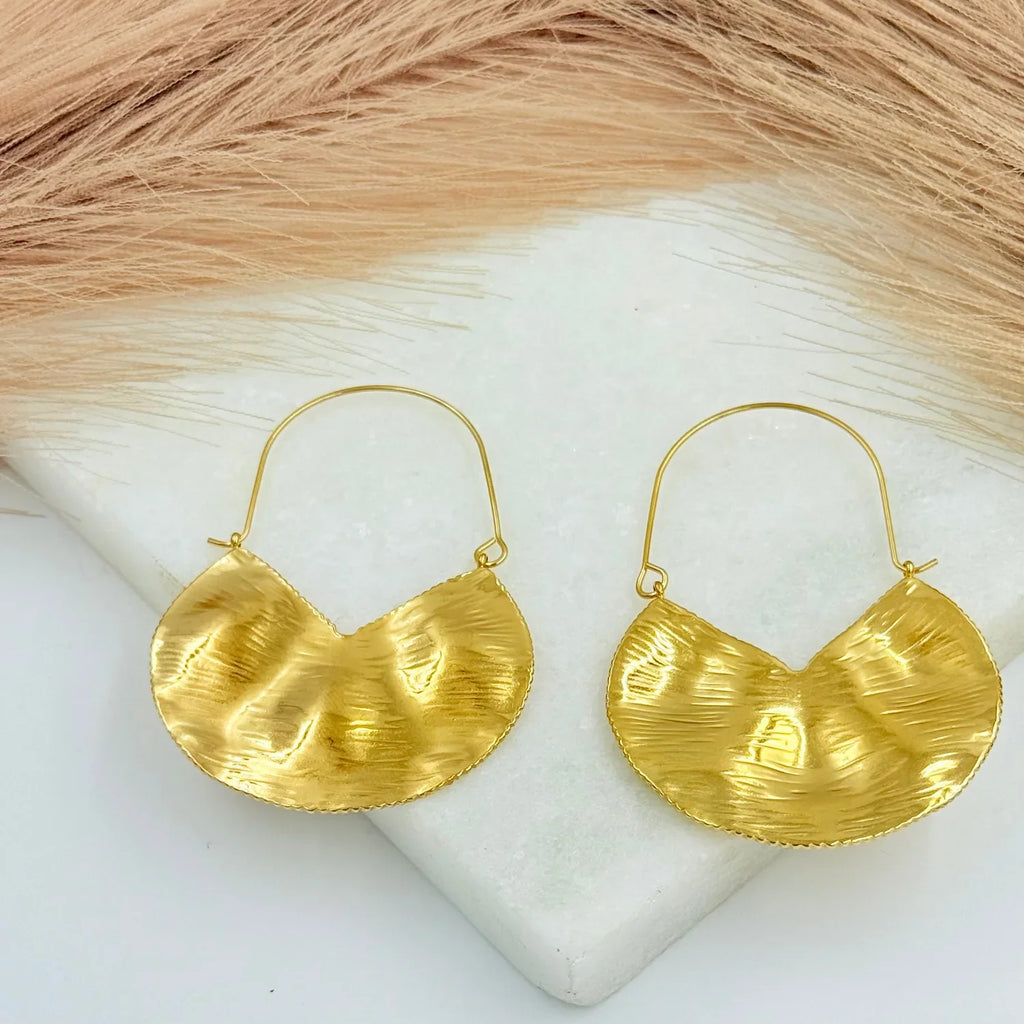 Textured Large Hoops Earrings