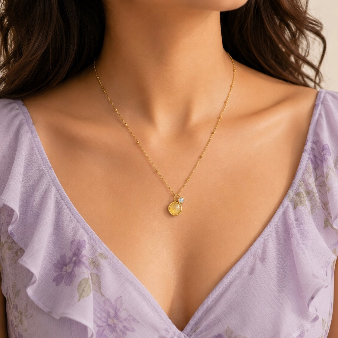 Minimalist gemstone Necklace