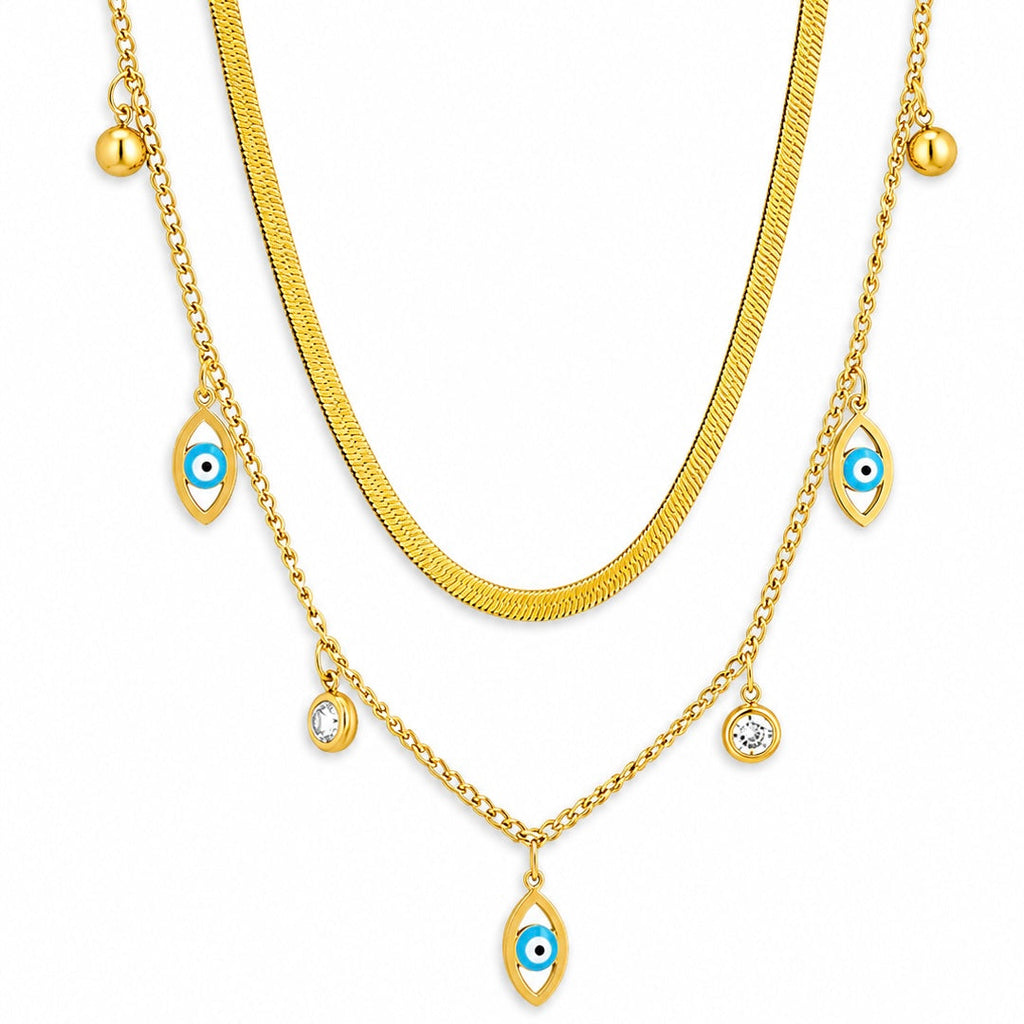 Evil eye Layer snake Chain Necklace