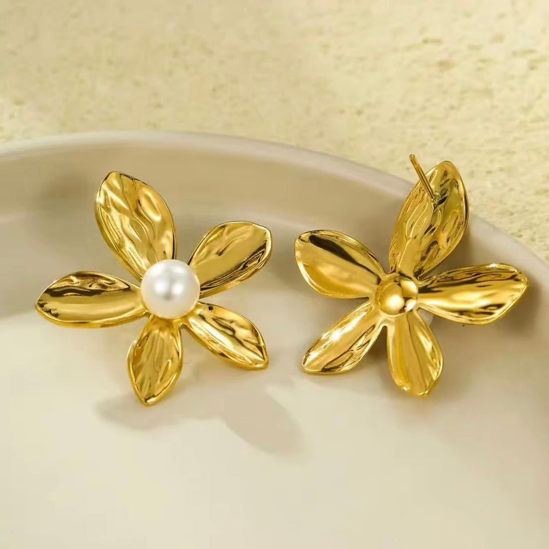 Pearl Petal Earrings