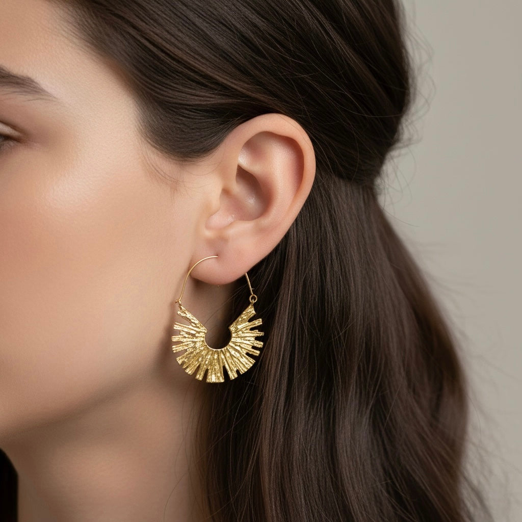 Sun Large Hoops Earrings