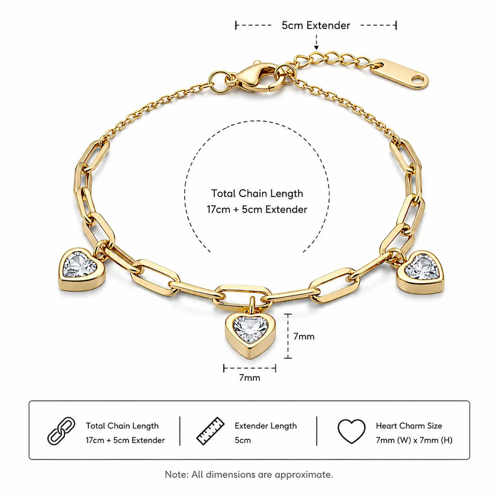 Heart Charm Bracelet