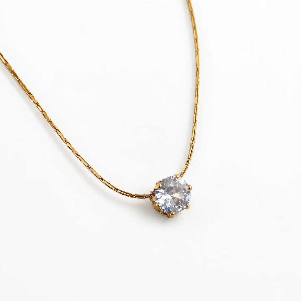 Round Solitaire Necklace