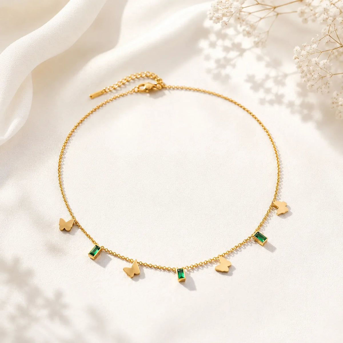 Butterfly Emerald Tanmaniya Necklace
