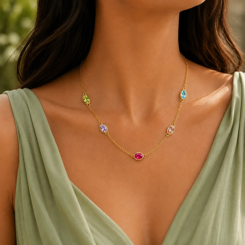 Oval Drop Tanmaniya Necklace