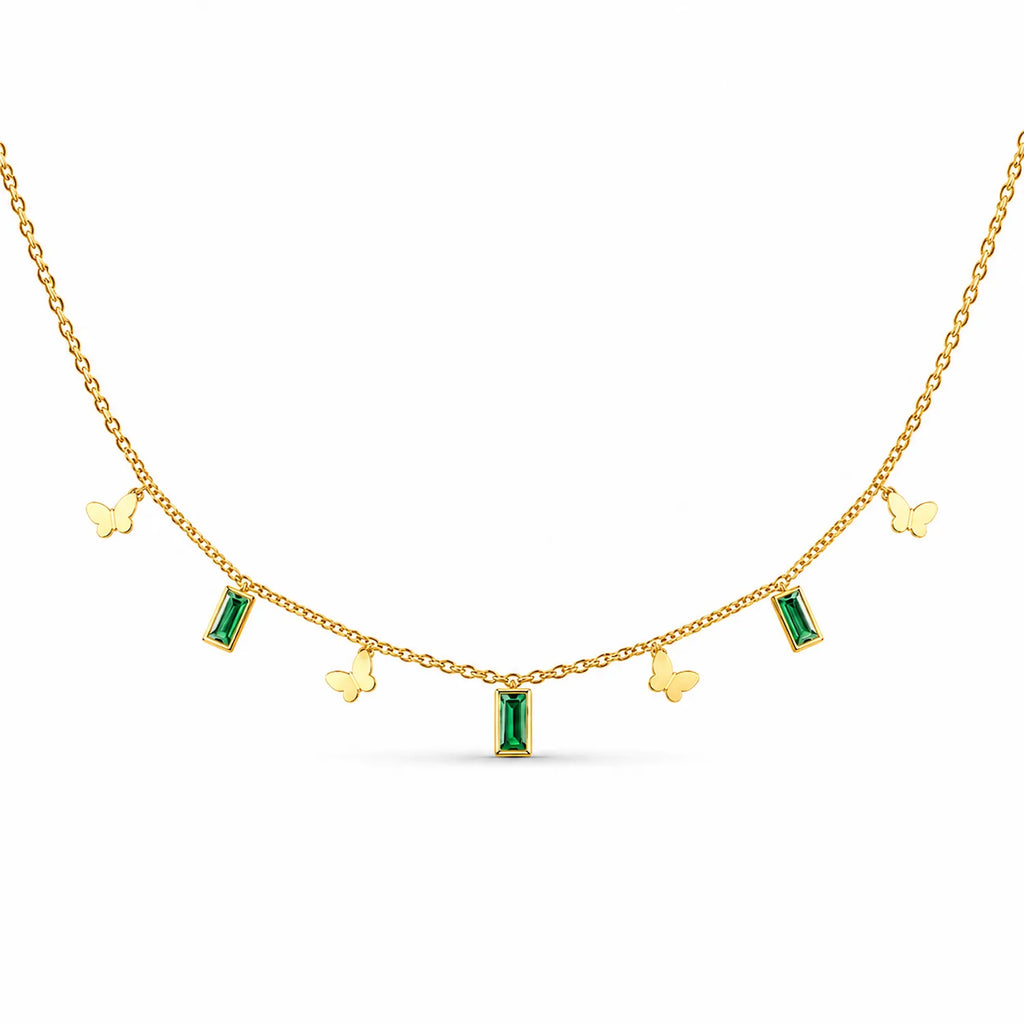 Butterfly Emerald Tanmaniya Necklace
