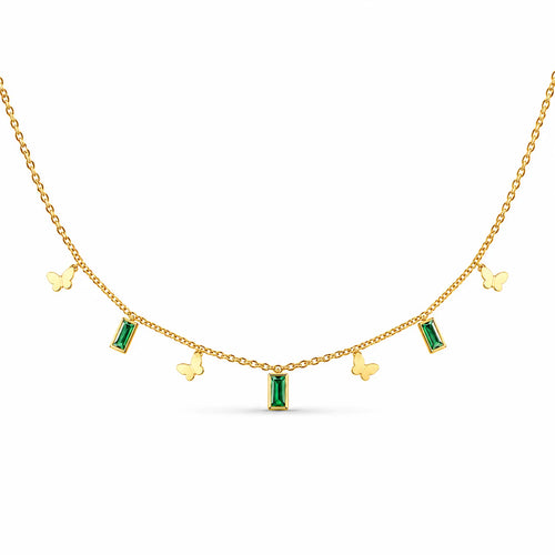 Butterfly Emerald Tanmaniya Necklace