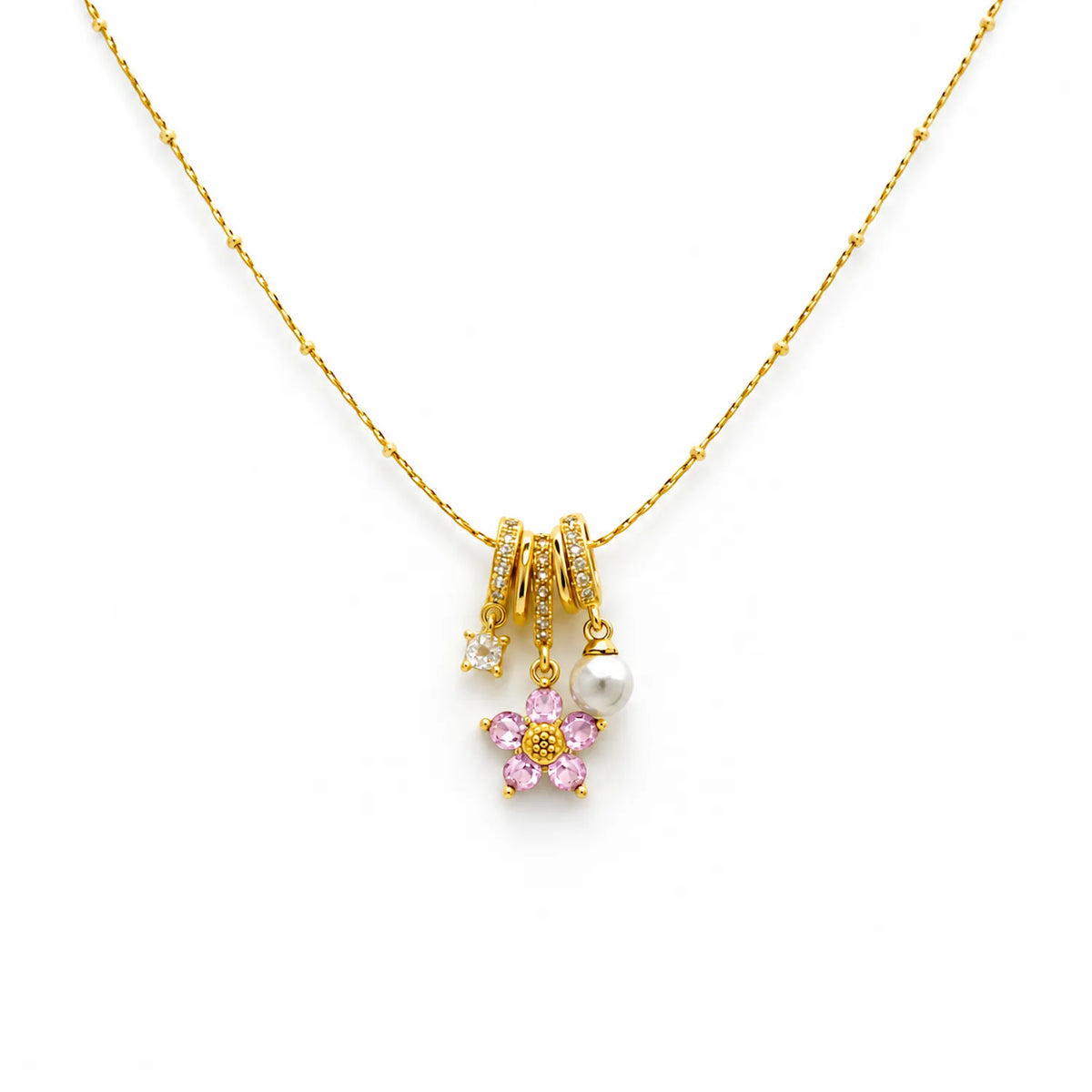 Rosy bloom Necklaces