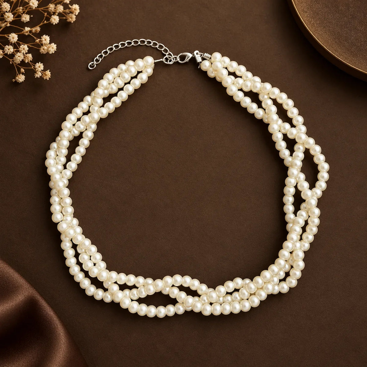 Triple layer Pearl Choker