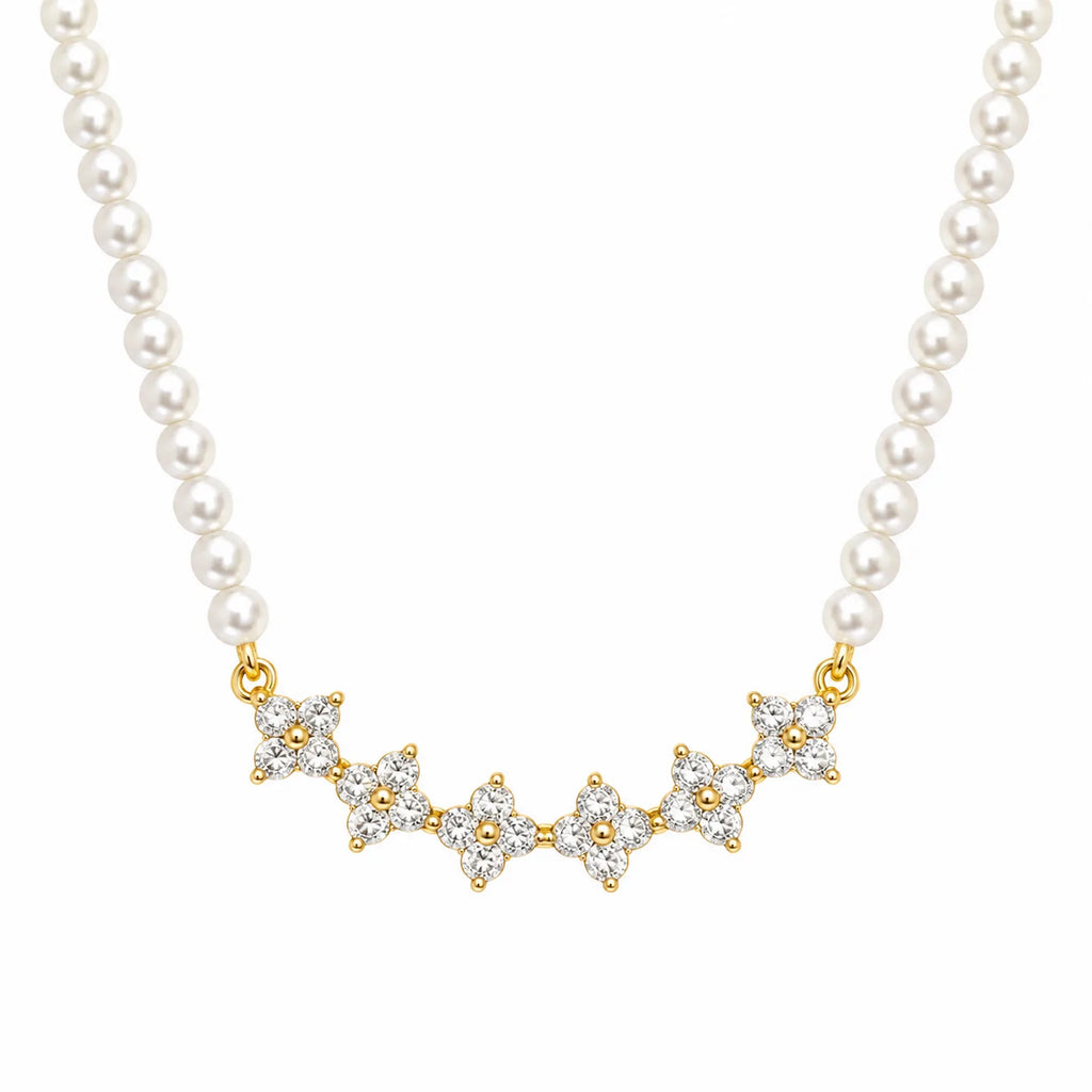 Pearl Diamond Pendant Necklace