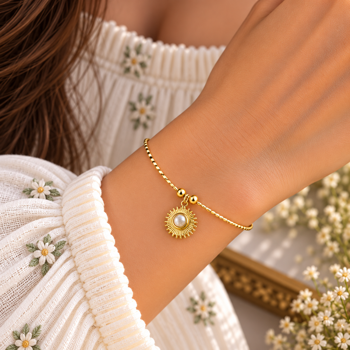 Sun Wire Charm Bracelet