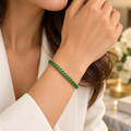 Leaf-Cut Panna Tennis Bracelet