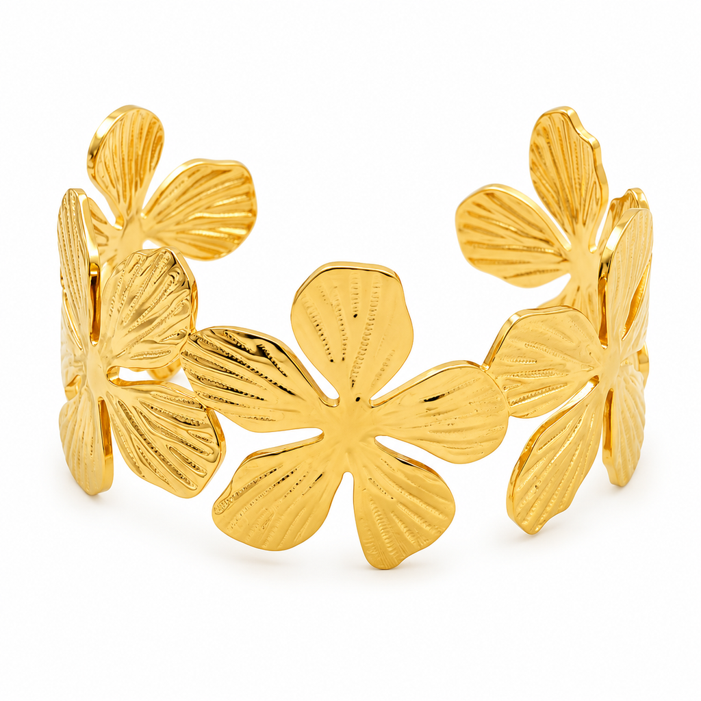 Flower Broad Cuff kada