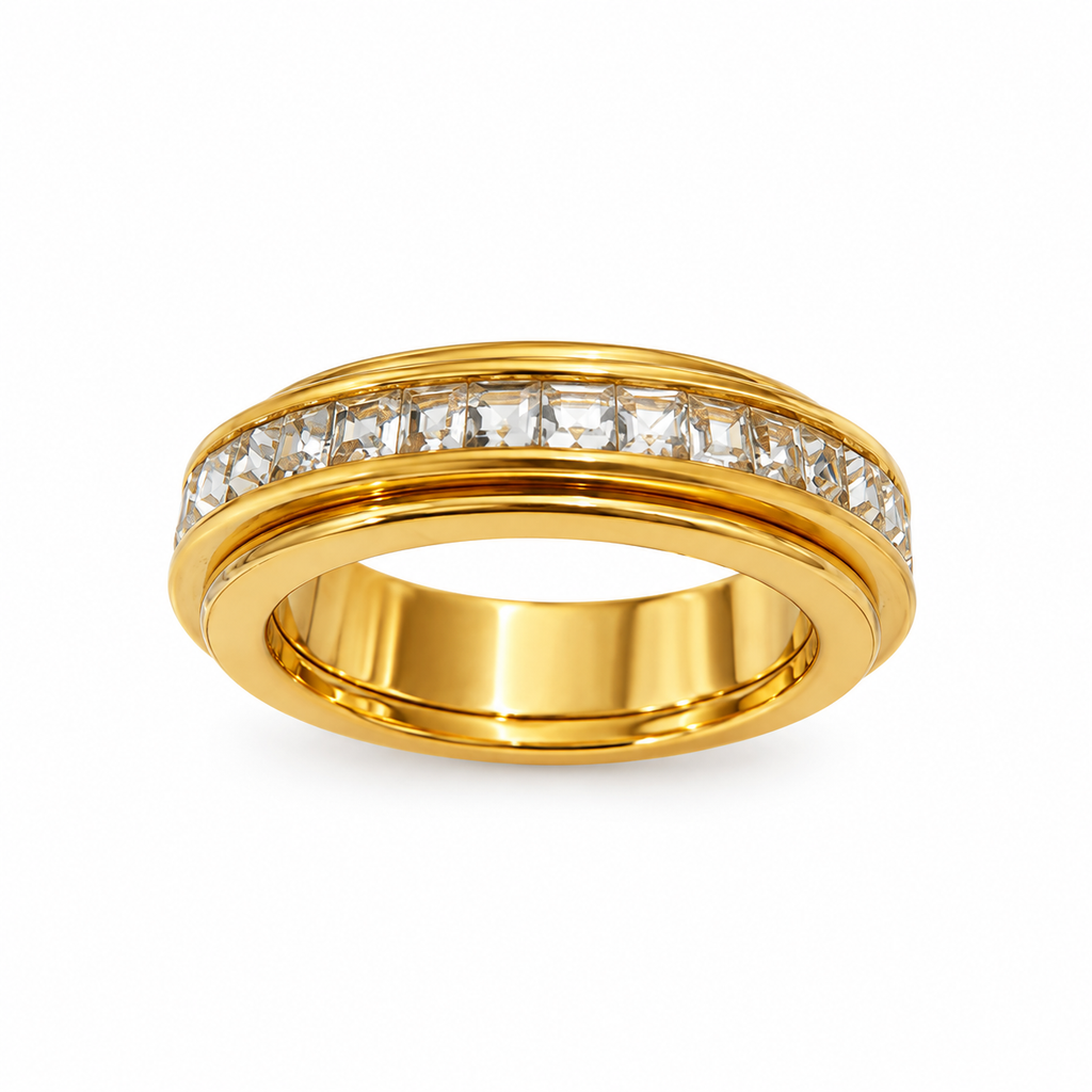 Diamond rail ring