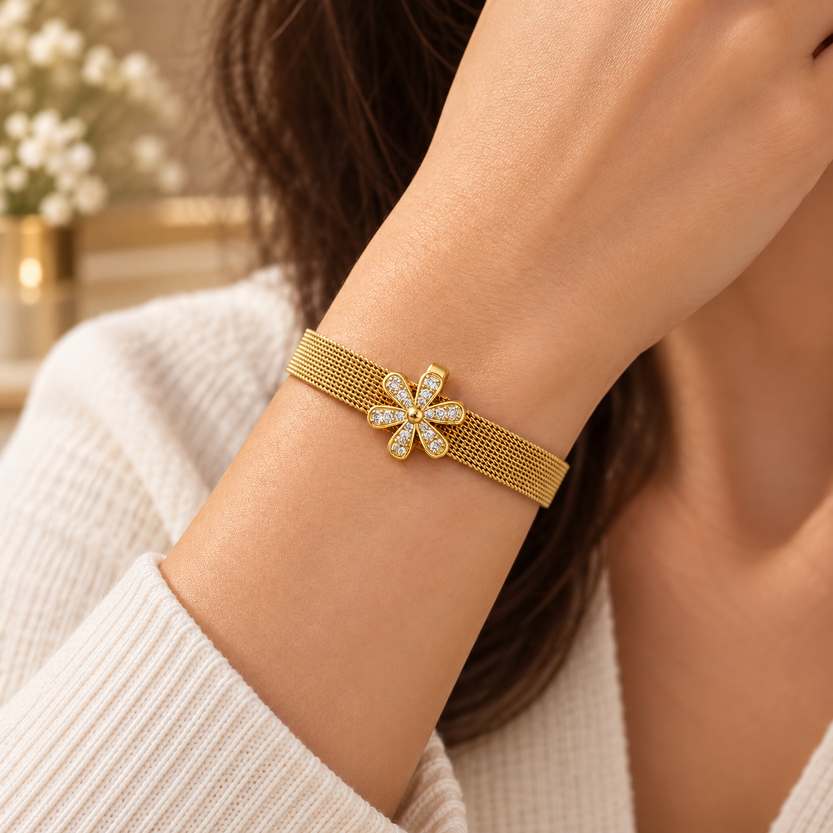 Flower Watch Belt Bracelet