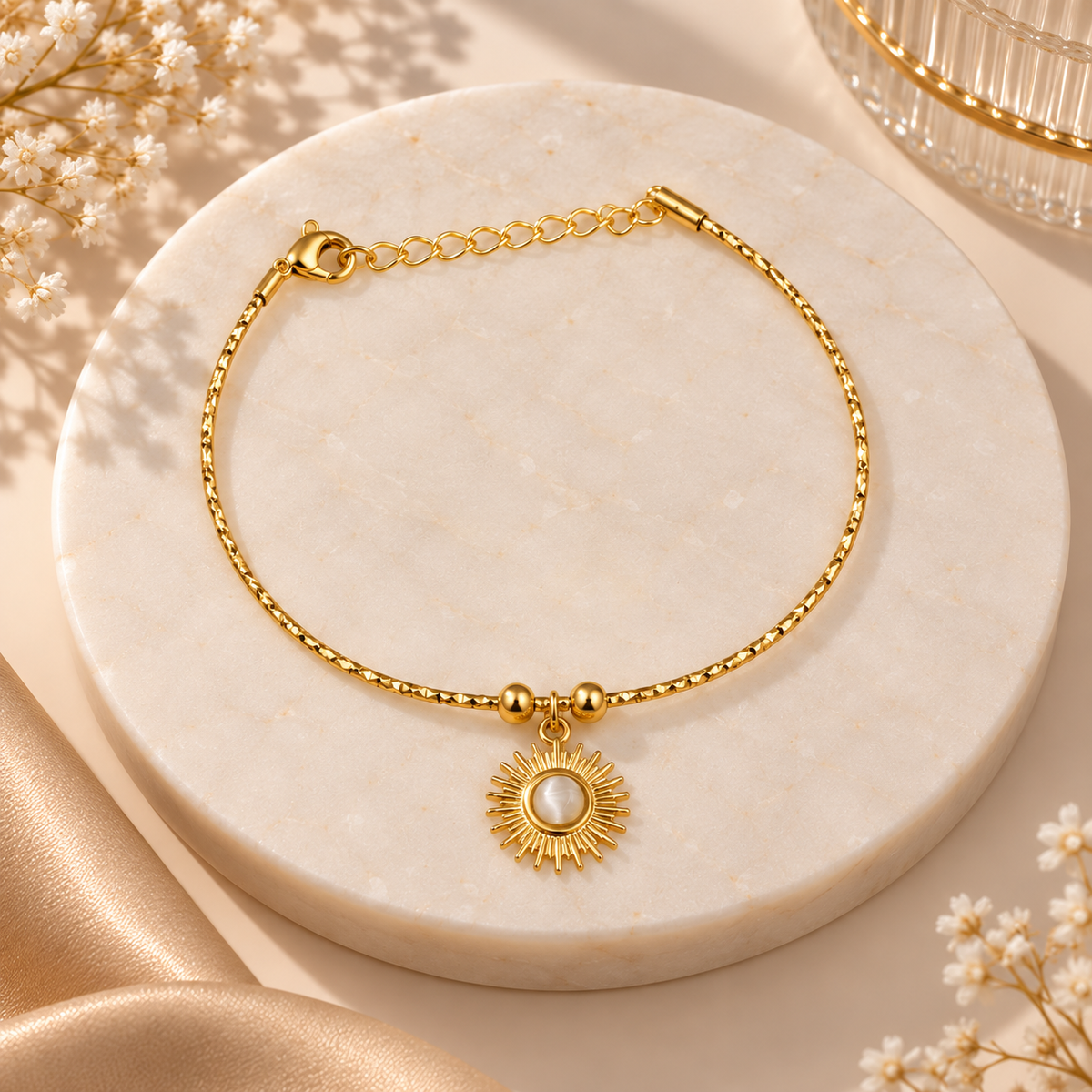 Sun Wire Charm Bracelet
