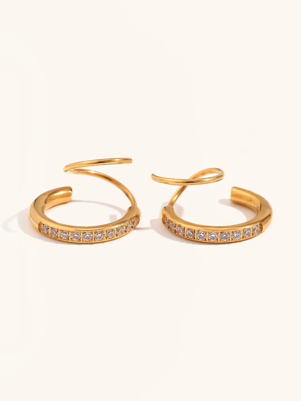 Golden spiral hug earrings