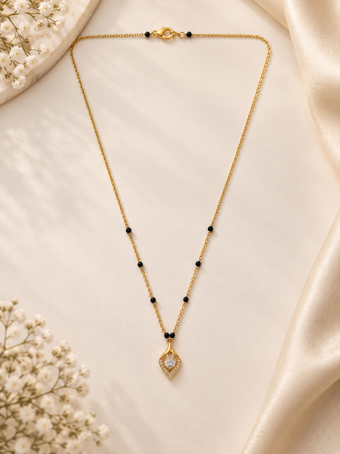Aaradhya Teardrop Crystal Mangalsutra
