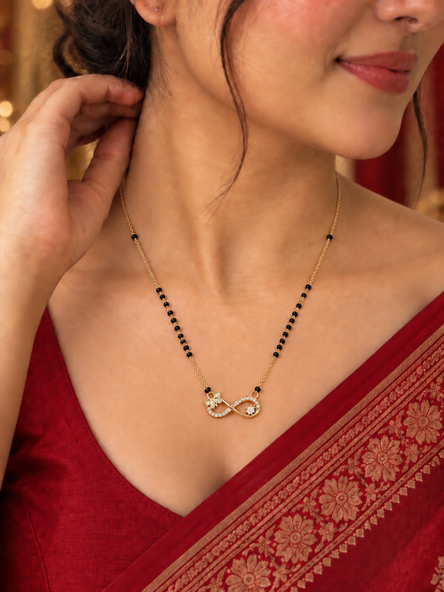 Anaya Infinity Black Bead Mangalsutra