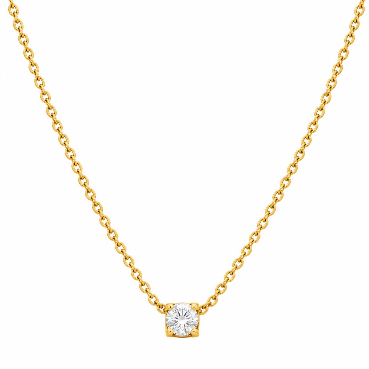 Single White Stone Necklace