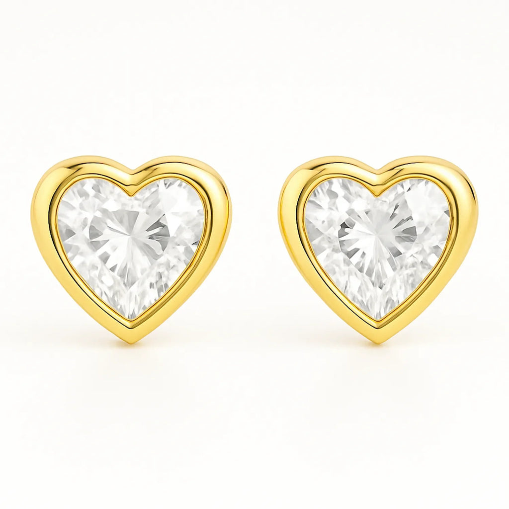 Emerald heart beats earrings