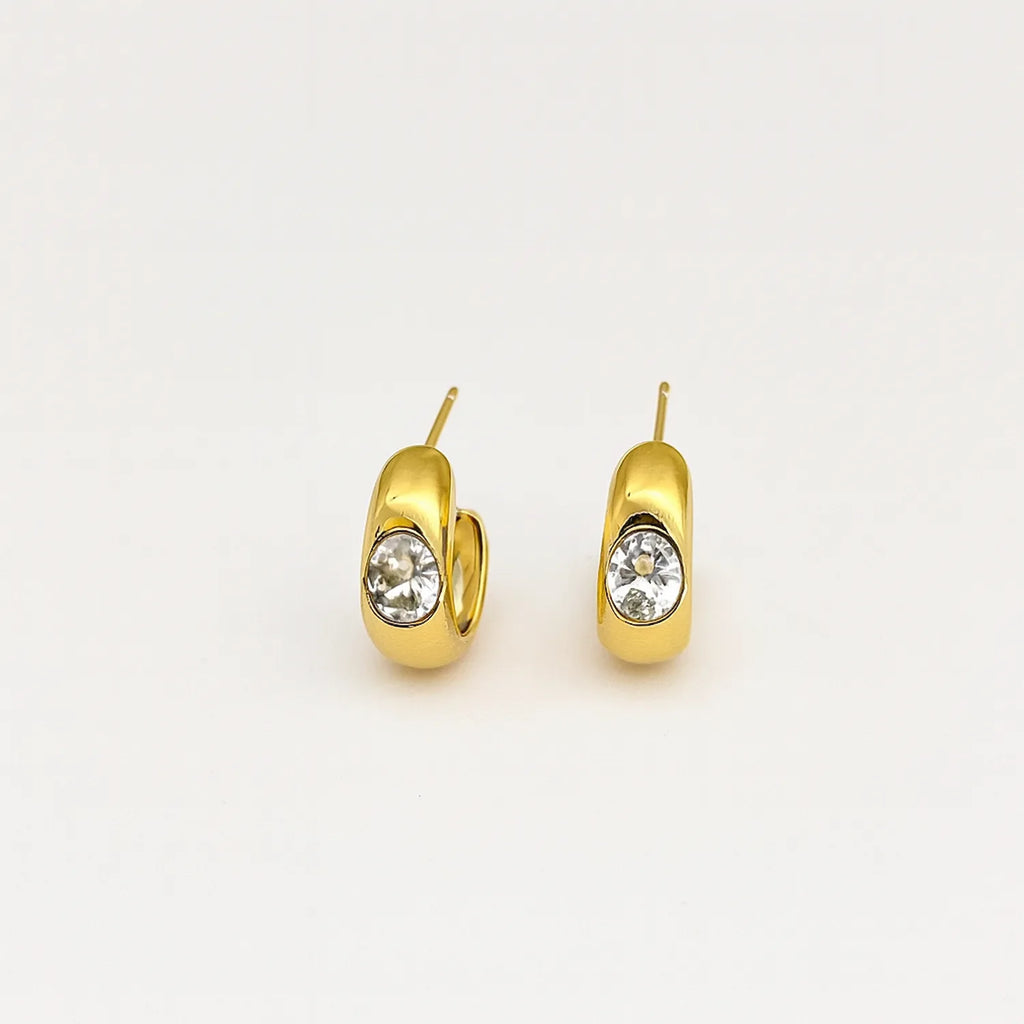 Single diamond hoop earrings