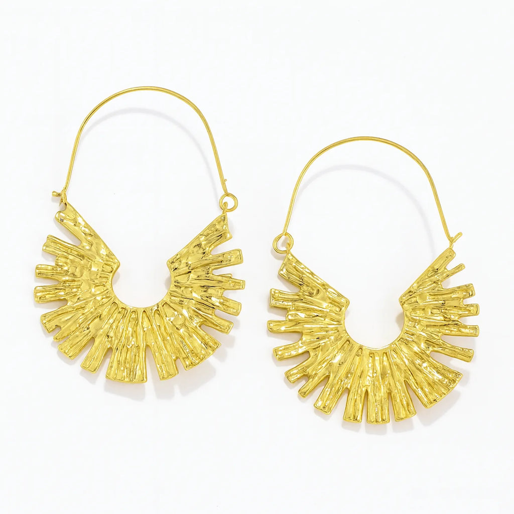 Sun Large Hoops Earrings