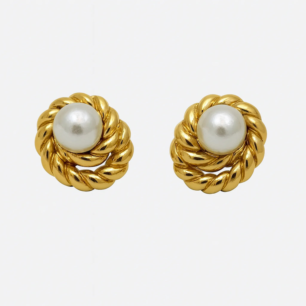 Twist Pearl Studs