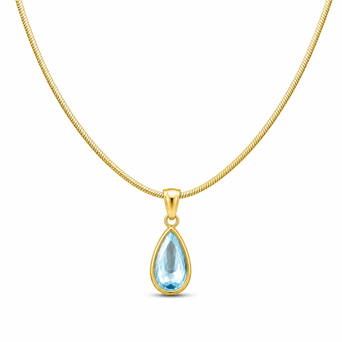Water Drop Clear Pendant Necklace
