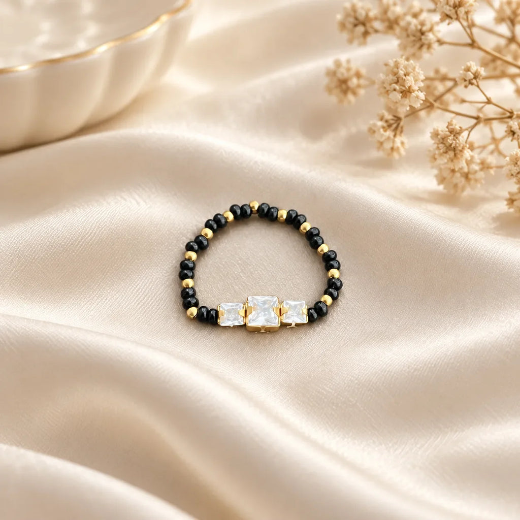 Trisha Square Stone Mangalsutra Ring
